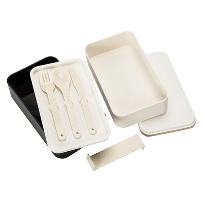 2-Layer Bento Box With Utensils 7.25in x 4in