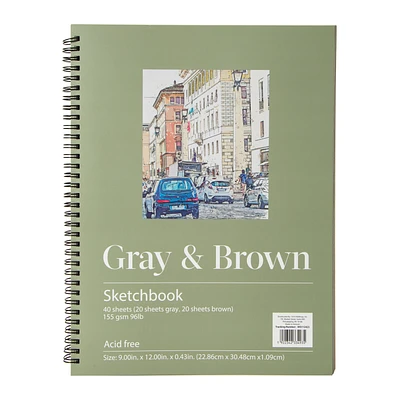 Grey & Brown Sketchbook 9in x 12in