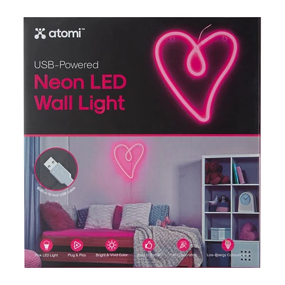 Neon LED Heart Wall Light
