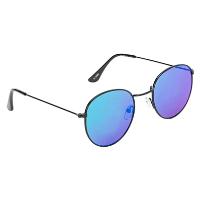 Mens Mirrored Round Sunglasses