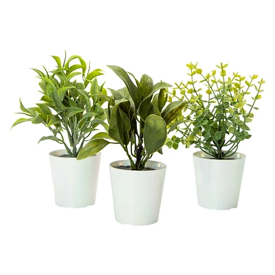 Mini Iridescent Potted Faux Plants 3-Pack