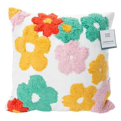 Flower Throw Pillow 16in