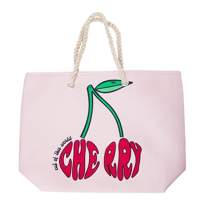 Rope Handle Printed Tote Bag 20.5in x 15in