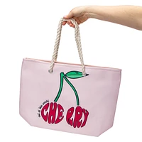 Rope Handle Printed Tote Bag 20.5in x 15in