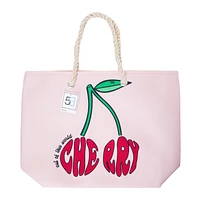 Rope Handle Printed Tote Bag 20.5in x 15in