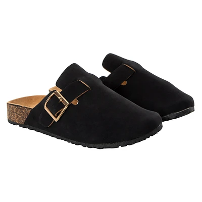 Ladies Buckle Clog Slides