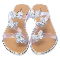 Glitter Butterfly Jelly Slide Sandals