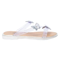 Glitter Butterfly Jelly Slide Sandals