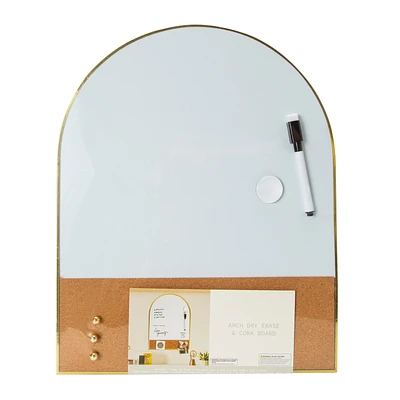 Arch Dry Erase & Cork Board Set 12in x 15in