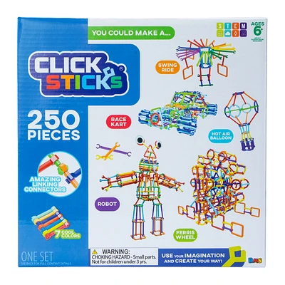 click sticks® build kit with 250 pieces