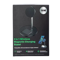 15W 2-In-1 Wireless Magnetic Charging Stand