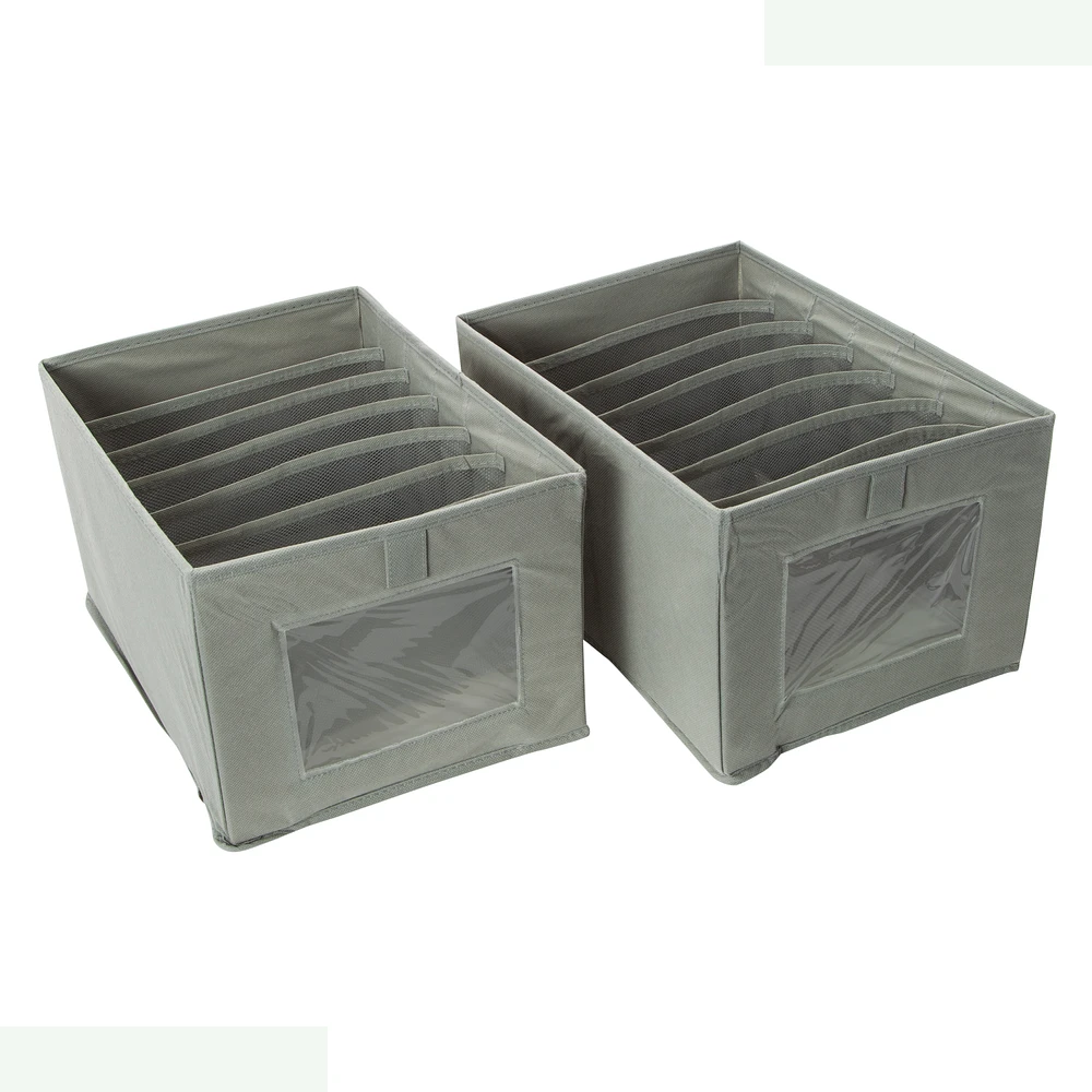 Collapsible Bin With Dividers 2-Pack