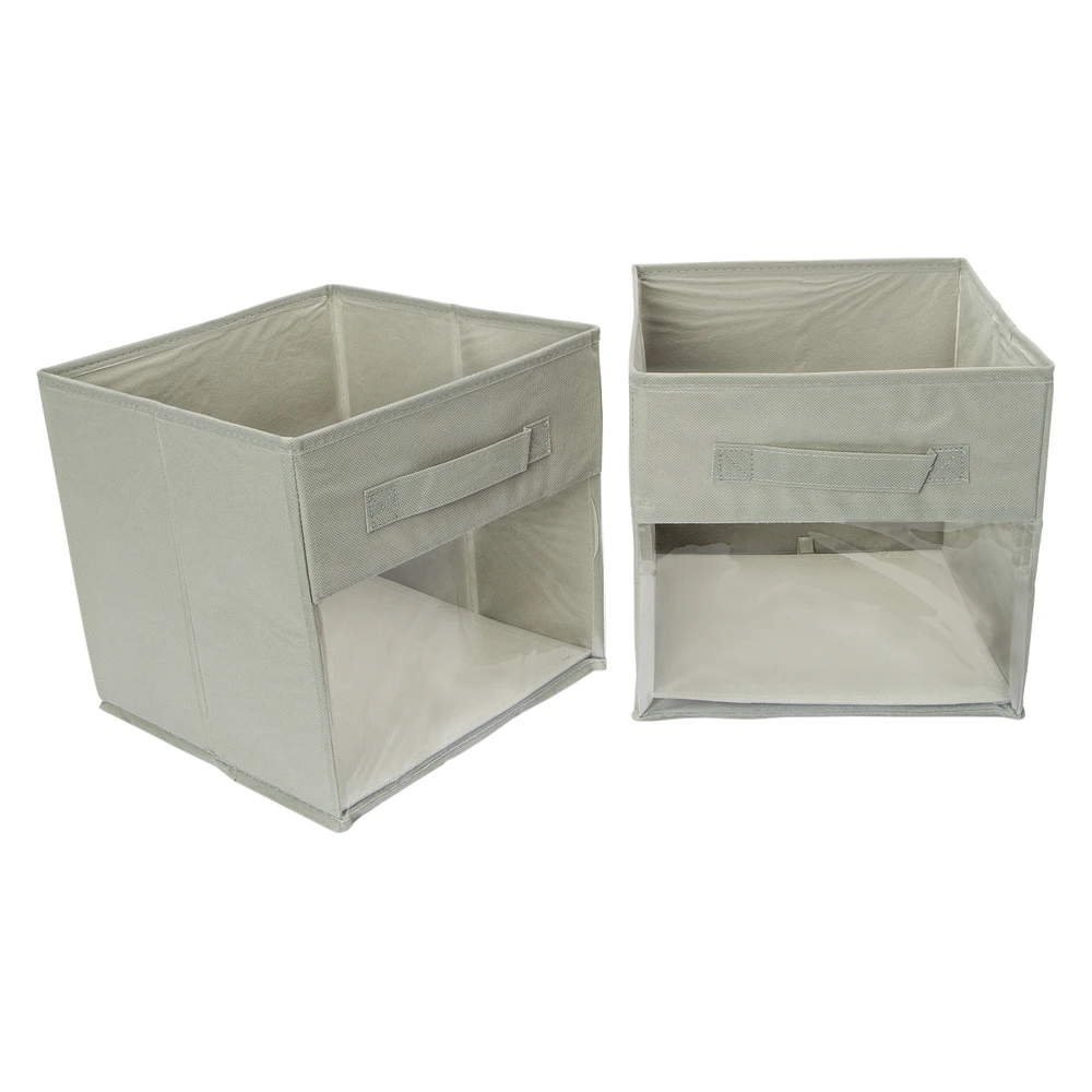 Clear-Front Collapsible Bins 2-Count, 10in x