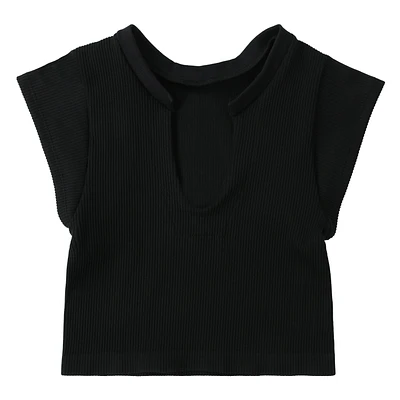 Seamless Ribbed V-Neck Lounge Top