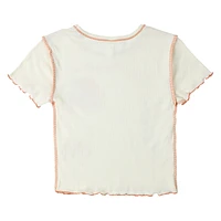 Tokyo Cherry Blossom Baby Tee With Lettuce Edge