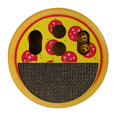 Pizza Cat Scratcher Toy With Balls & Catnip