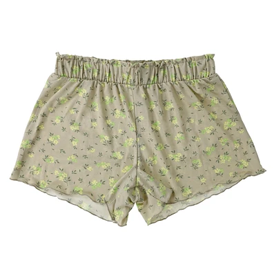 Printed Lettuce Trim Pajama Shorts
