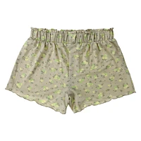 Printed Lettuce Trim Pajama Shorts