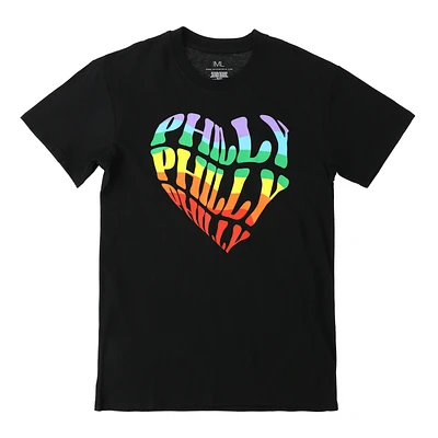 Philly Pride Rainbow Heart Graphic Tee