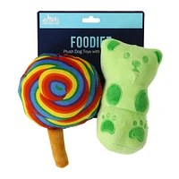 Foodie Plush Dog Toy With Squeaker 2-Pack