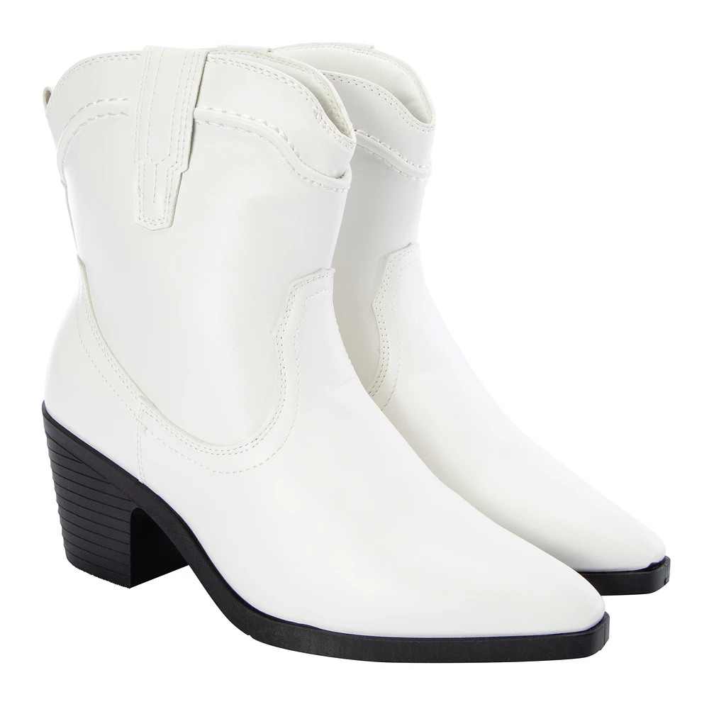 Ladies White Ankle Cowboy Boots