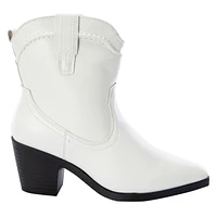 Ladies White Ankle Cowboy Boots