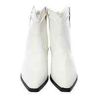 Ladies White Ankle Cowboy Boots