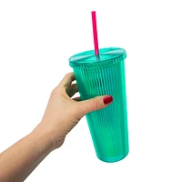 Ribbed Iridescent Tumbler 24oz