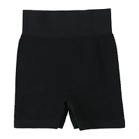 Solid Textured Biker Shorts