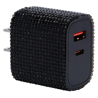 USB-A & USB-C Bling Dual Wall Charger 3.1 Amp