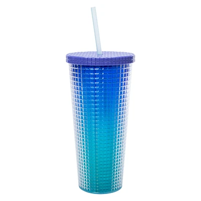 Glossy Ombre Grid Tumbler 24oz