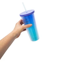 Glossy Ombre Grid Tumbler 24oz