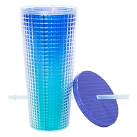 Glossy Ombre Grid Tumbler 24oz