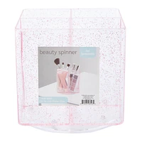 4-Compartment Glitter Beauty Spinner 4.5in x 4.6in