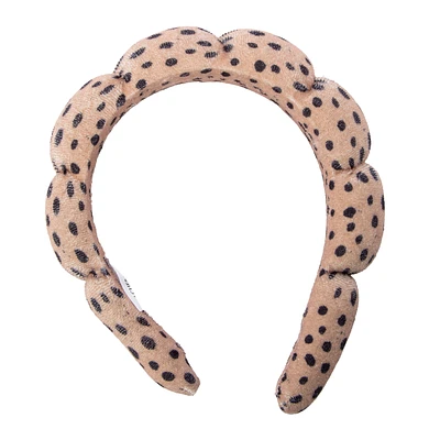 Polka Dot Padded Headband With Hair Tie