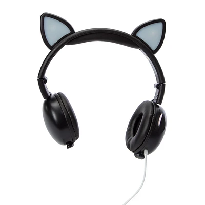 LED Cat Ear Wired Headphones With Mic