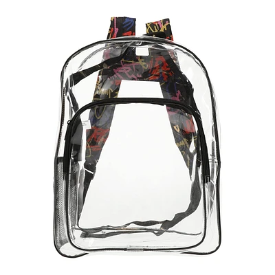 Clear Backpack With Pattern Straps 15in