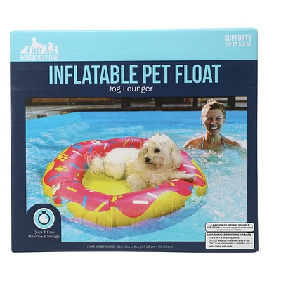 Inflatable Donut Pet Pool Float 32in x 8in