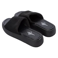 Ladies Black Mesh Platform Slides