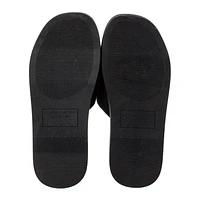 Ladies Black Mesh Platform Slides