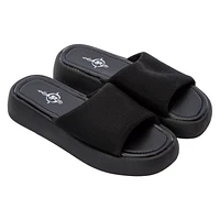 Ladies Black Mesh Platform Slides