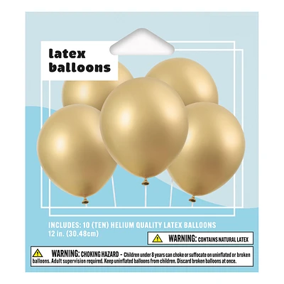 Metallic Latex Balloons 10-Count