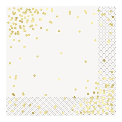 Gold Polka Dot Party Napkins 16-Count