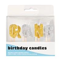 Congrats Glitter Birthday Candles 8-Count