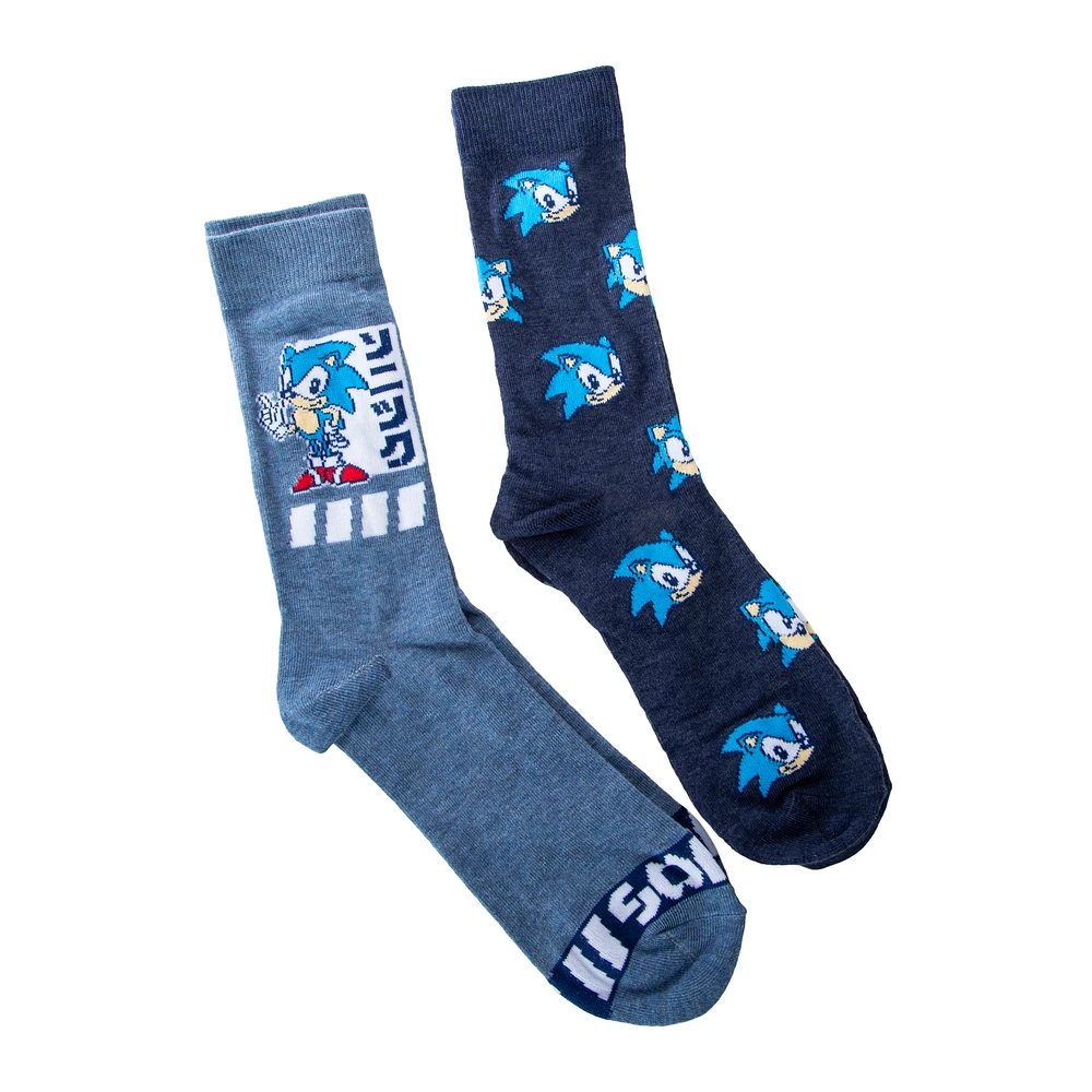 Sonic The Hedgehog™ Mens Crew Socks 2-Pack