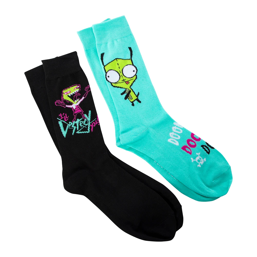 Invader Zim Mens Crew Socks 2-Pack