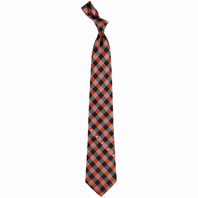 Texas Longhorns Woven Checkered Tie - Burnt Orange/Black