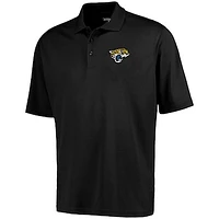 Men's Antigua Black Jacksonville Jaguars Pique Xtra-Lite Polo