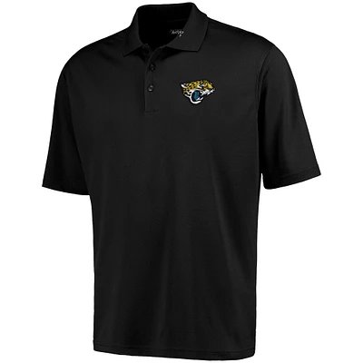 Men's Antigua Black Jacksonville Jaguars Pique Xtra-Lite Polo