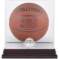 Detroit Pistons (2005-2017) Mahogany Team Logo Basketball Display Case with Mirrored Back